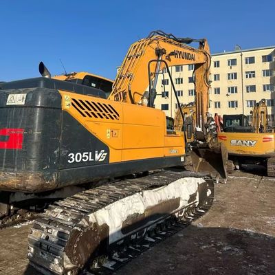 노란색 현대 305 사용 된 발굴기 발굴기 198kw 1900rpm 중고 건설 기계