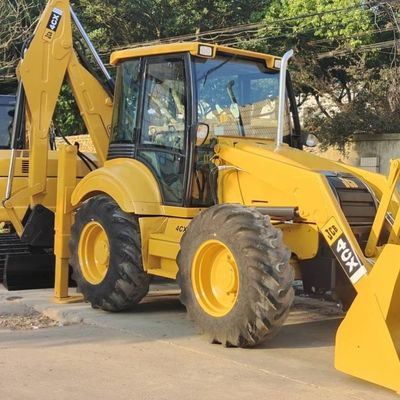74.6kW JCB 4CX 사용중인 로더 노란색 4378kg 리프트 중고용 배크호 로더 바퀴 이동