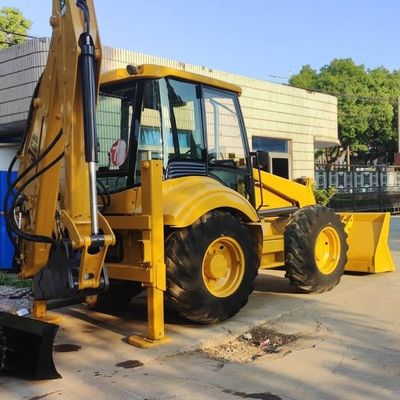 74.6kW JCB 4CX 사용중인 로더 노란색 4378kg 리프트 중고용 배크호 로더 바퀴 이동