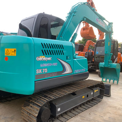 7000kg 수압 사용 된 발굴기 Kobleco Sk75 41kw 건설용 발굴기