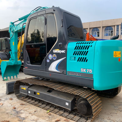 7000kg 수압 사용 된 발굴기 Kobleco Sk75 41kw 건설용 발굴기