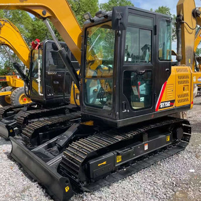 크롤러 타입 사용된 Sany 발굴기 SANY SY75C 건설 기계 7280 kg